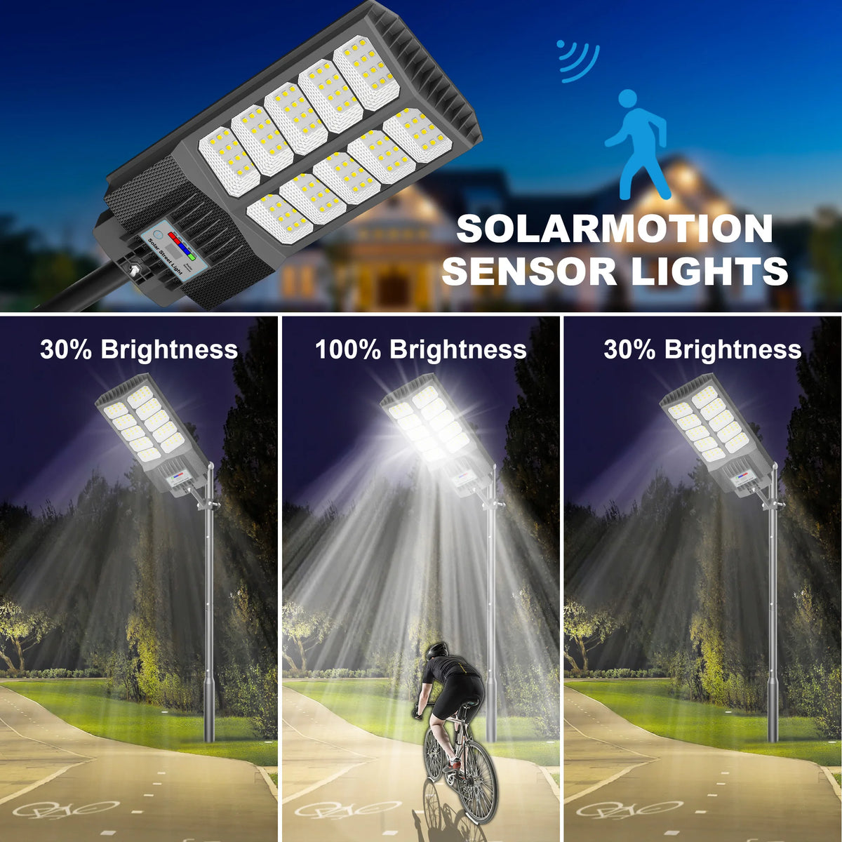 Solar LED Street Lights With Motion Sensor And Remote Control