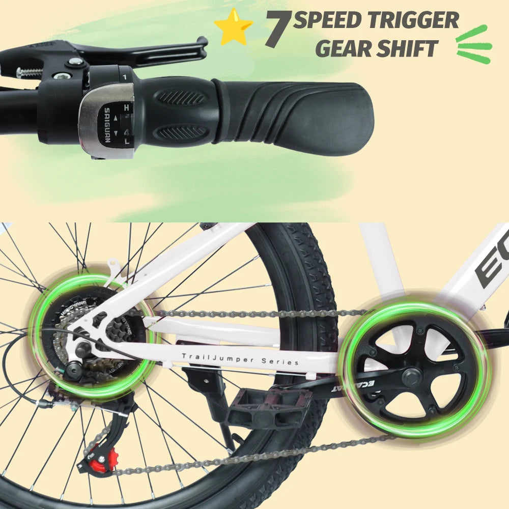 Youth Mountain Bike With 7 Speeds And Front Suspension