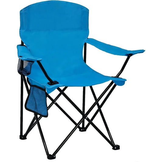Lightweight folding camp chair high back 300lbs capacity cup holder side storage portable beach picnic sport