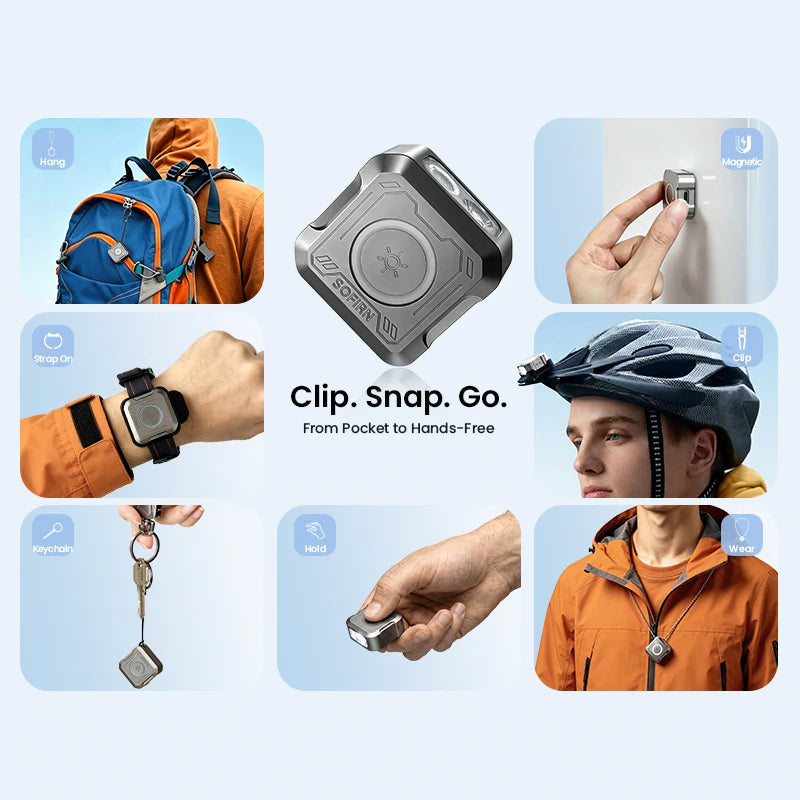 SOFIRN Mini EDC SE1 300LM Pocket Flashlight RGB Signal Ring with UV Light and Magnetic for Night Run Door Check