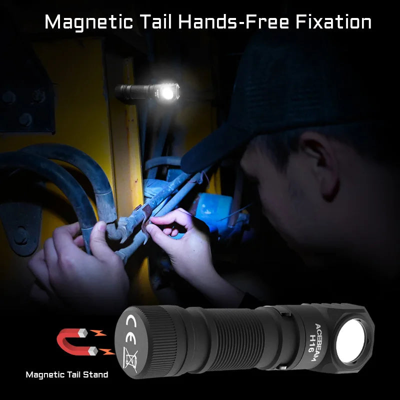 Acebeam H16 Right Angle LED Headlamp 1000 Lumens EDC Flashlight