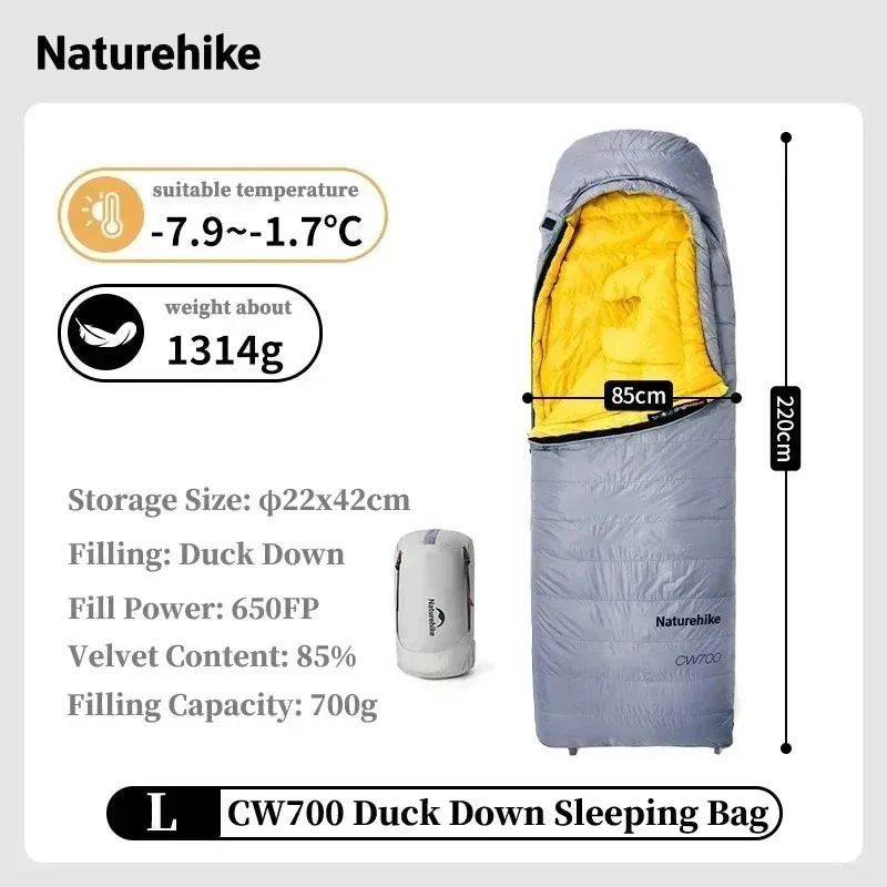 Naturehike Ultralight Duck Down Four Season Sleeping Bag For Hiking