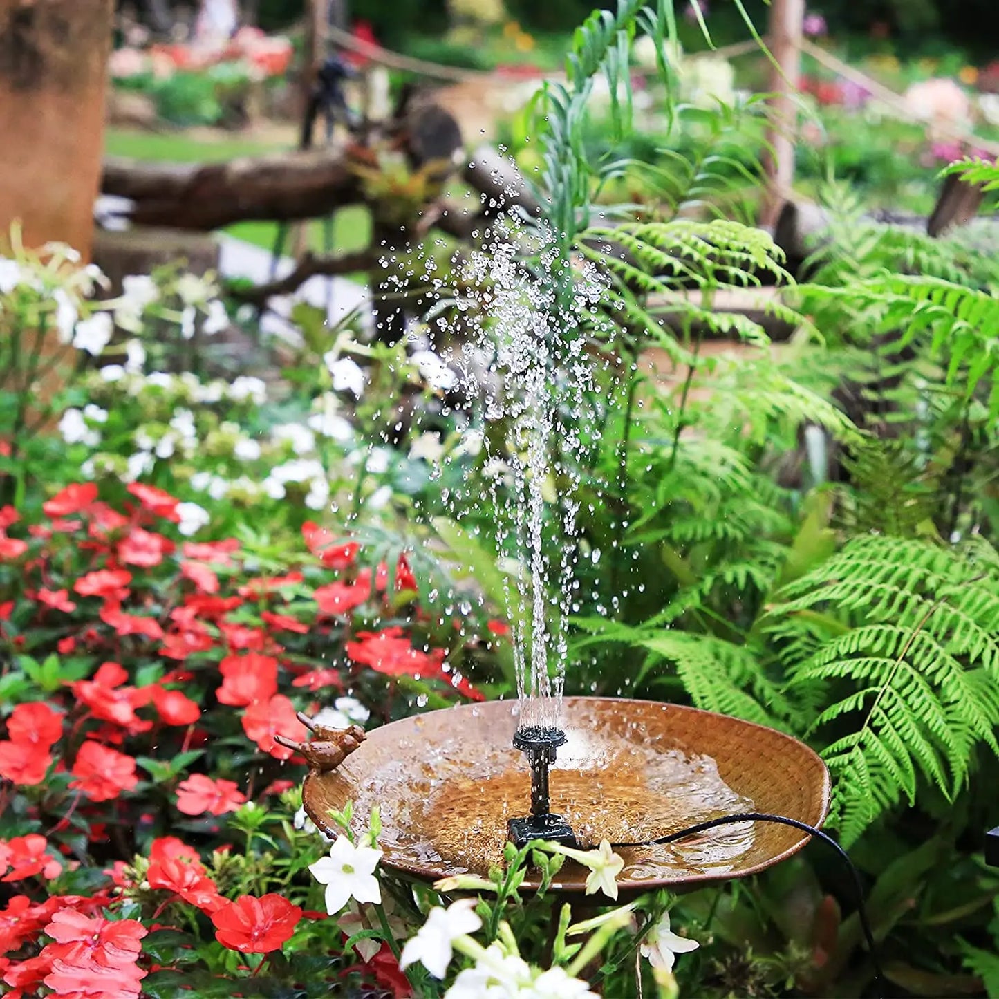 Solar Powered Fountain Pump Kit With Six Nozzles For Pond