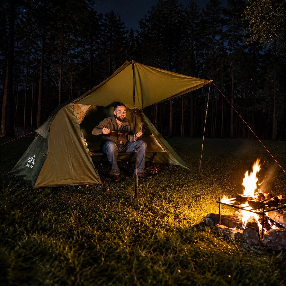 Night Cat 1 Person Elevated Camping Cot Tent 4 Modes Convertible Off-Ground Tent Waterproof Outdoor Mesh Inner Tent Camping Hiking Cot Tent Combo with Vestibule
