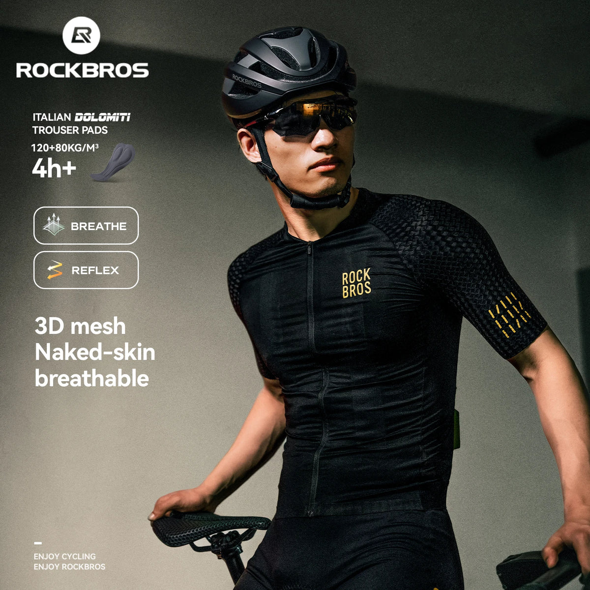 Rockbros Men Lightweight Quick Dry Breathable Cycling Jersey