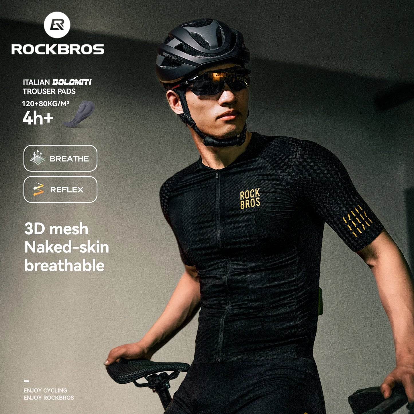 Rockbros Men Lightweight Quick Dry Breathable Cycling Jersey