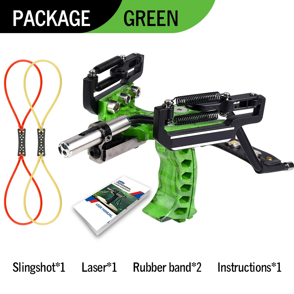 Aluminum Alloy Laser Slingshot With Rubber Bands for Target Practice