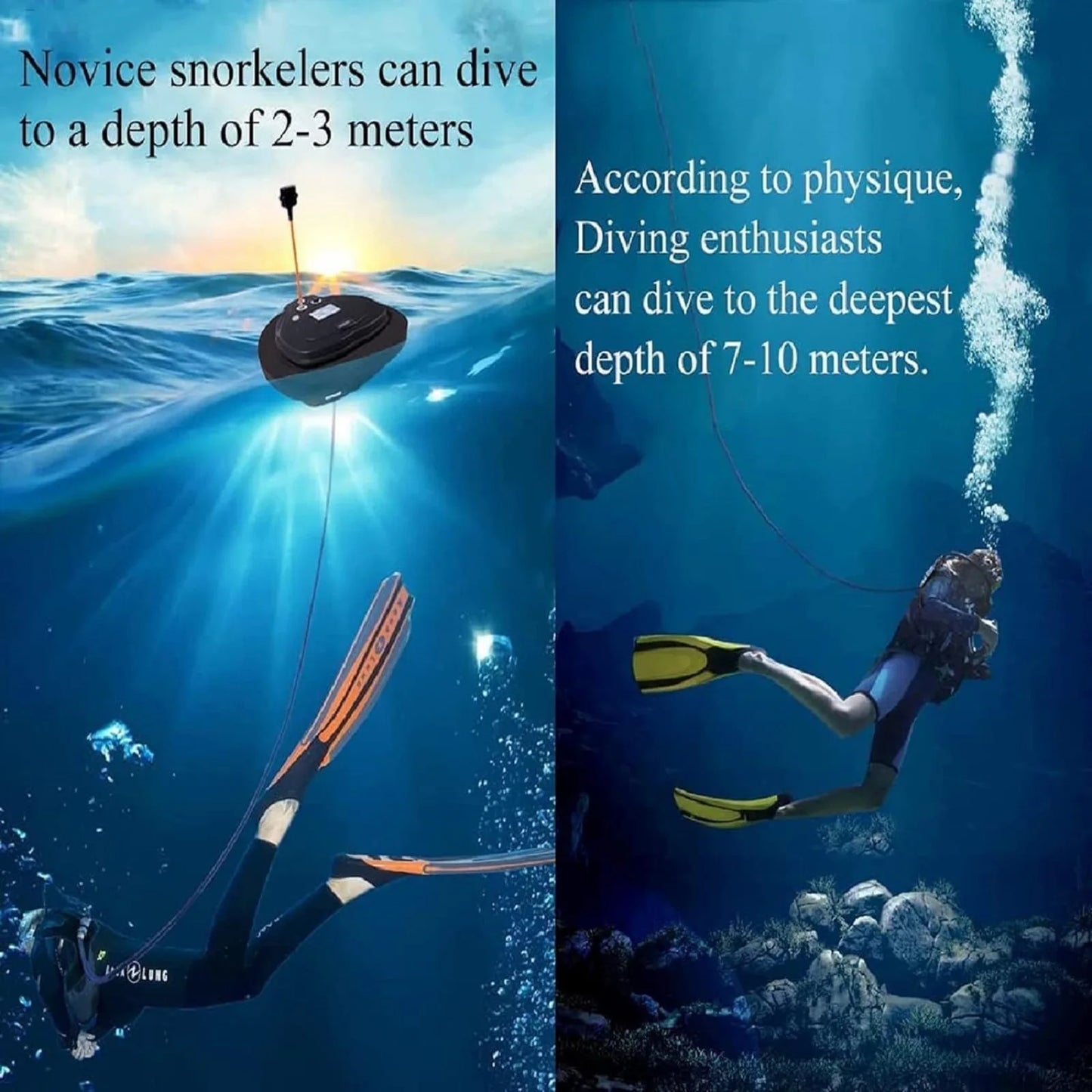 Tudiving Portable Rechargeable Tankless Scuba Diving System With Regulator