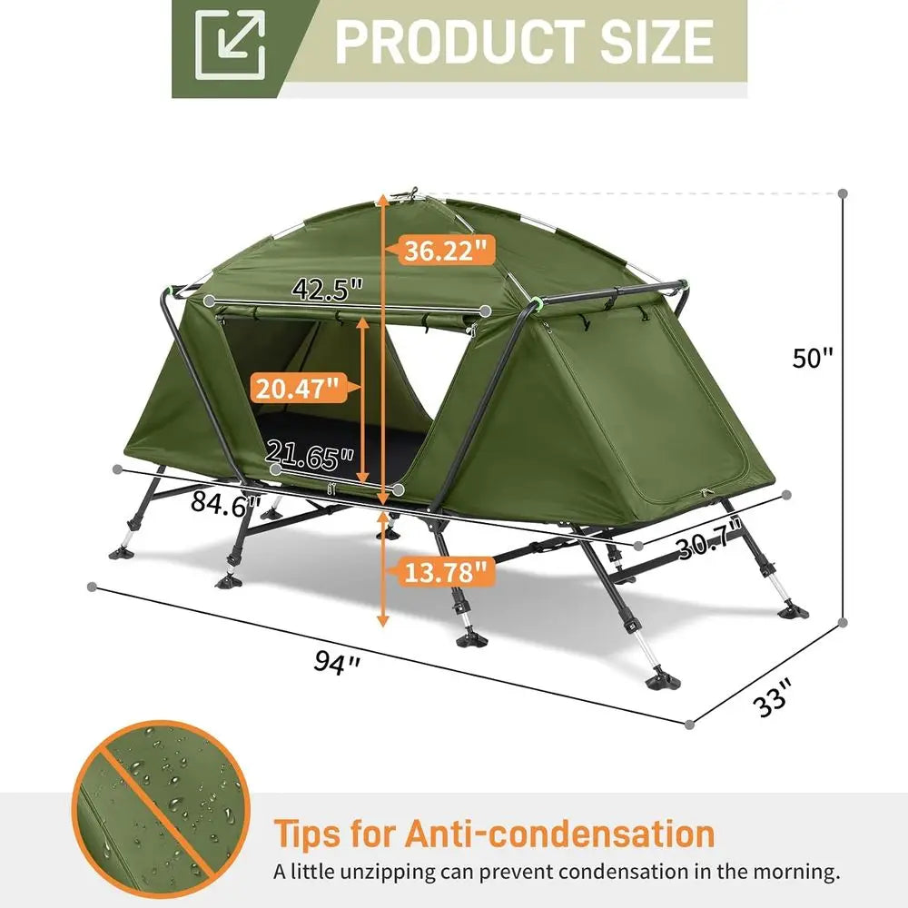 Large Outdoor Portable Sleng Cot,Portable Lightweight olding Camping Cot Tent,Elevated Camping Bed Tent,olding Outdoor Travel Co