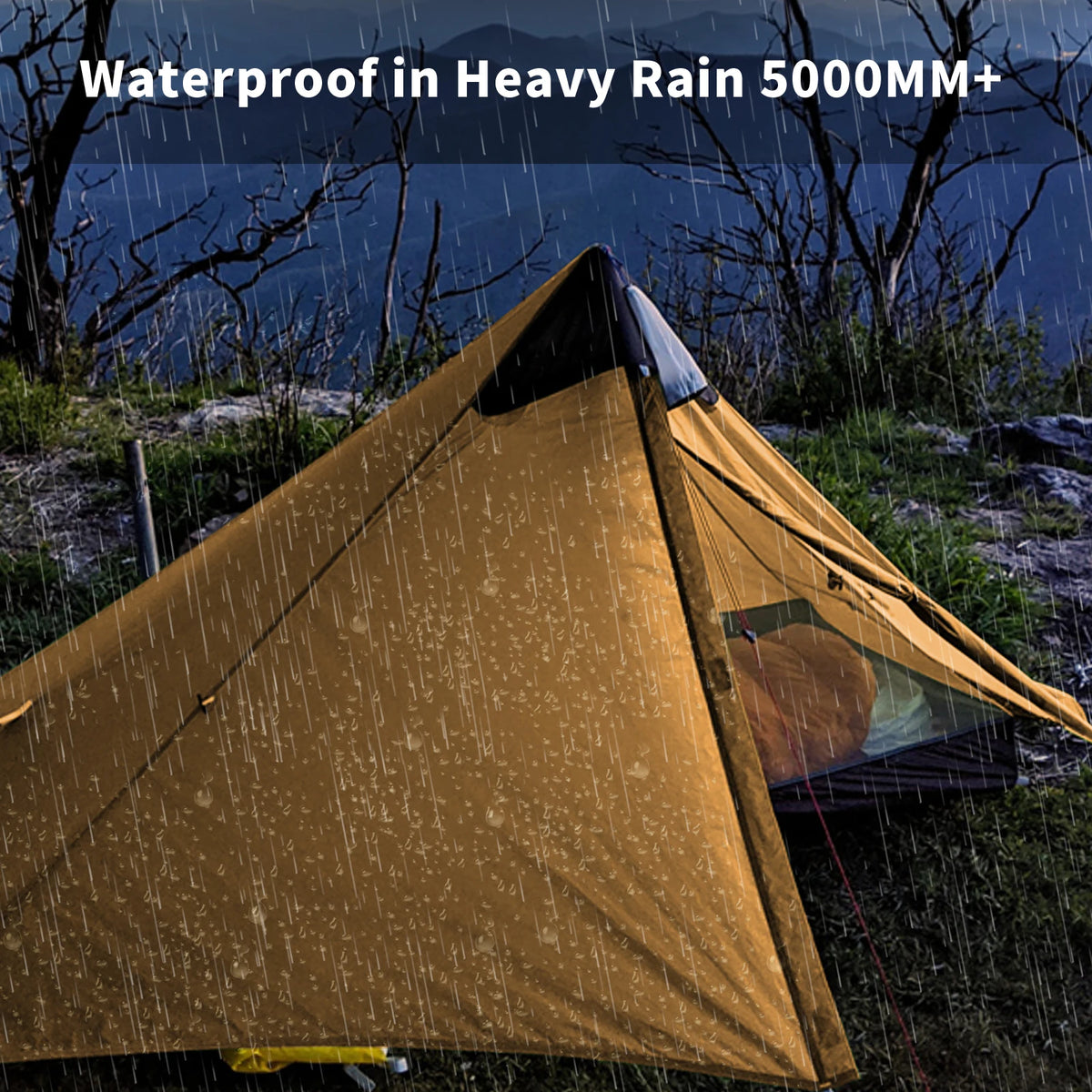 Night Cat 1 Person Tent Ultralight: Lightweight One Man Tent For Hiker Camper Backpacking Exploring Desert Forest Island