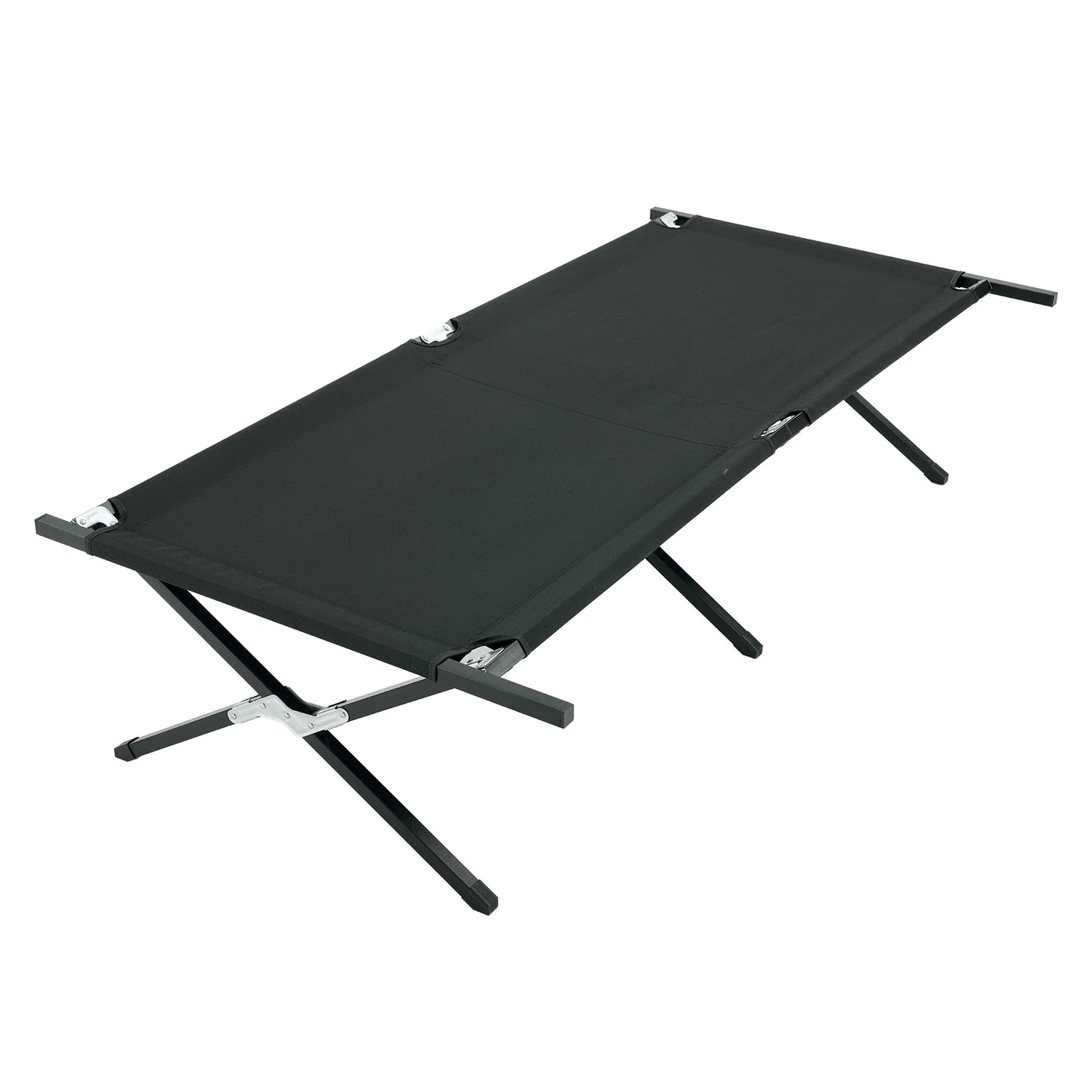 JHK Portable Folding Camping Marching Bed 300 LBS Capacity Collapsible Camping Cot Lounge Chair 73' X 36' Sleeping Cot Sturdy Frame for Outdoor Makeshift Bed