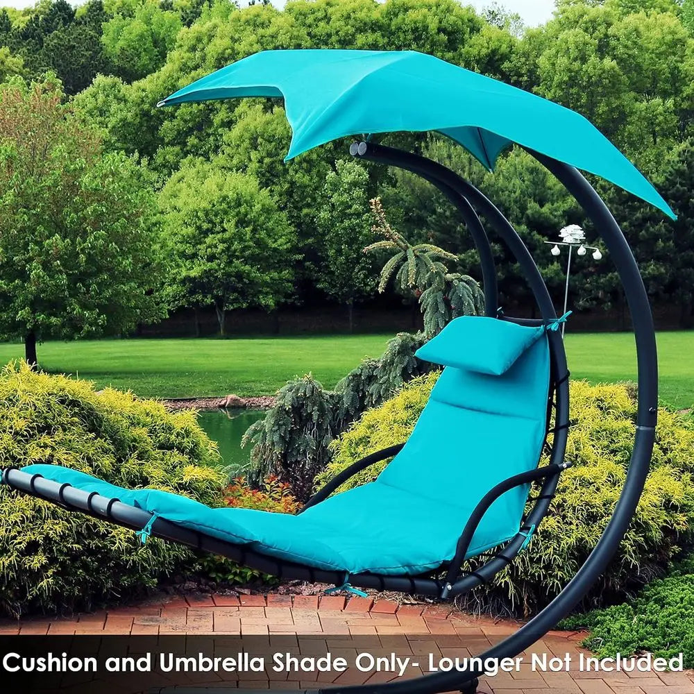Outdoor Hanging Lounge Chair Replacement Cushion and loating Umbrella abric Only - Curved Swing Chair Cushion Replacement - Teal