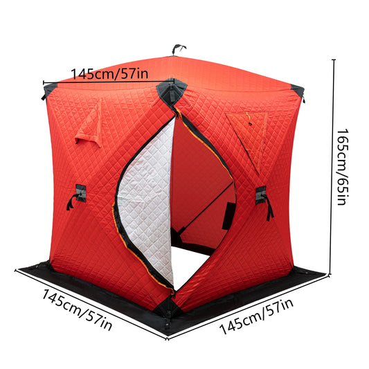 Orange/Blue/Red/Camouflage Ice Fishing Tent Outdoor Square Thermal Shelter Dual Zipper Windproof Tent for Camping Hiking Fishing