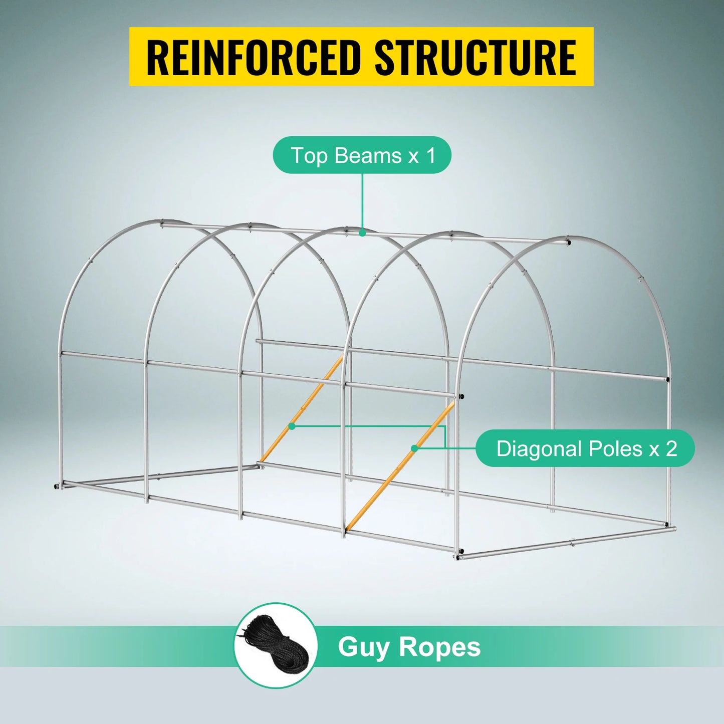SucceBuy Walk-in Tunnel Greenhouse With Galvanized Steel Frame