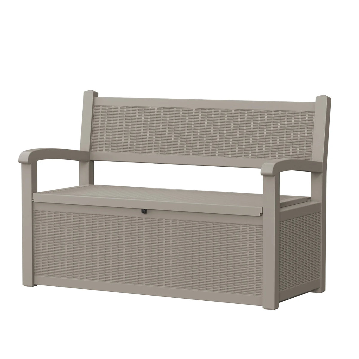 Weatherproof Outdoor Storage Bench With Rattan Look For Patio