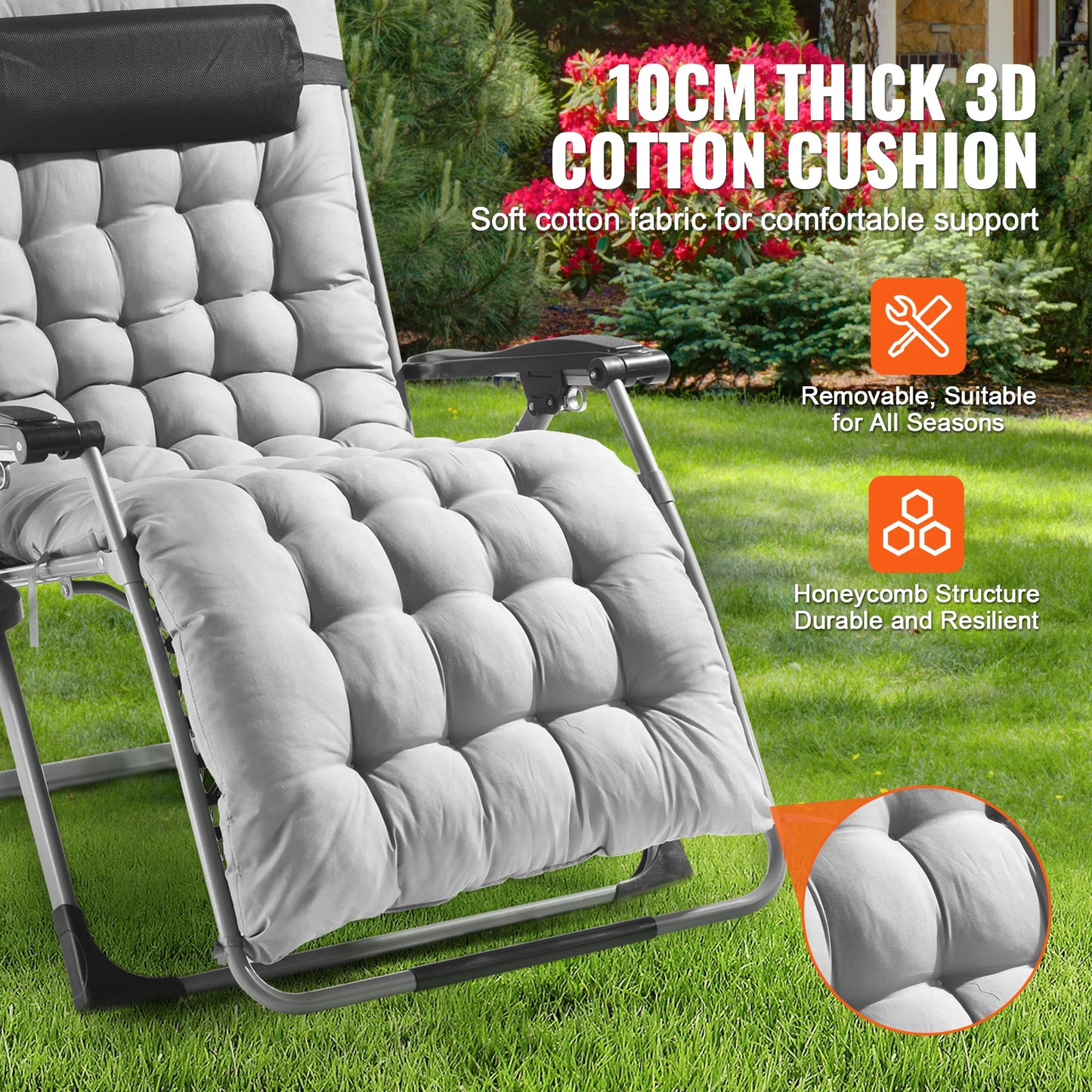 SucceBuy Adjustable Zero Gravity Chair With Footrest And Cup Holder