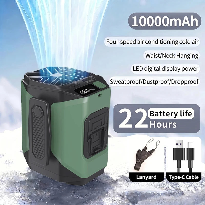 Portable Rechargeable Neck And Waist Clip Cooling Fan