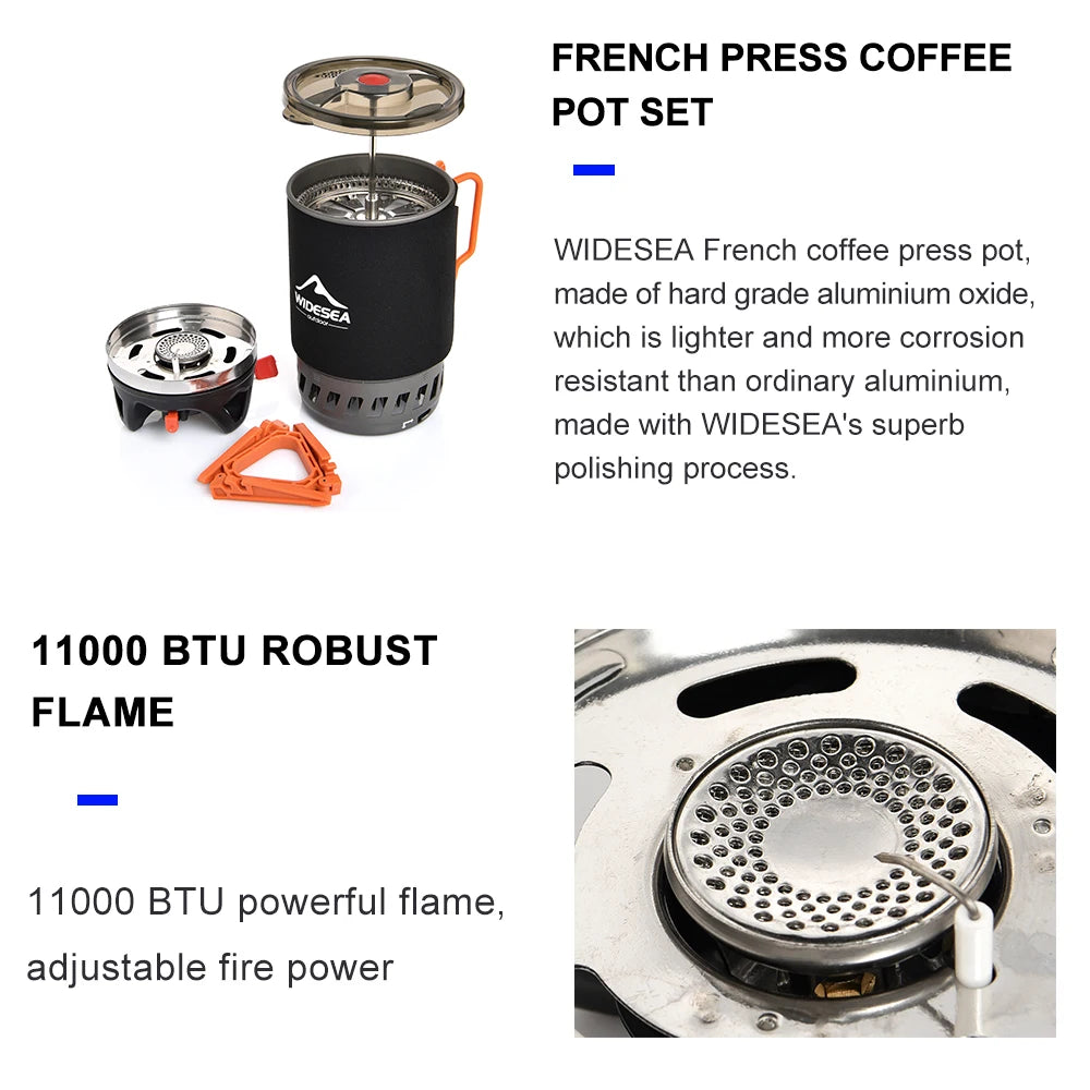 Widesea Camping Cooking System With Heat Exchanger Aluminum Alloy