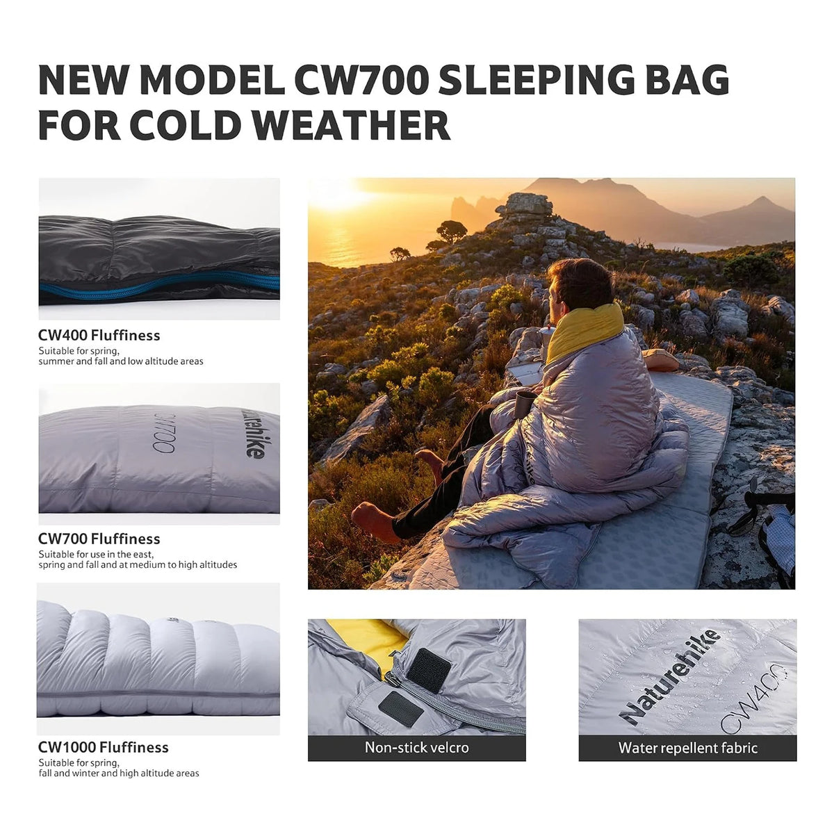 Naturehike Ultralight Duck Down Four Season Sleeping Bag For Hiking